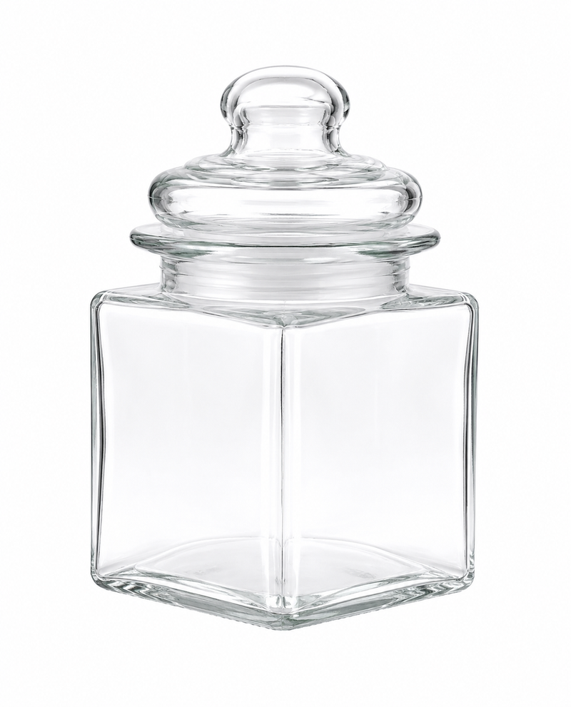 Squared Glass Storage Jar 280ml - FT - 6700 - Premium Quality