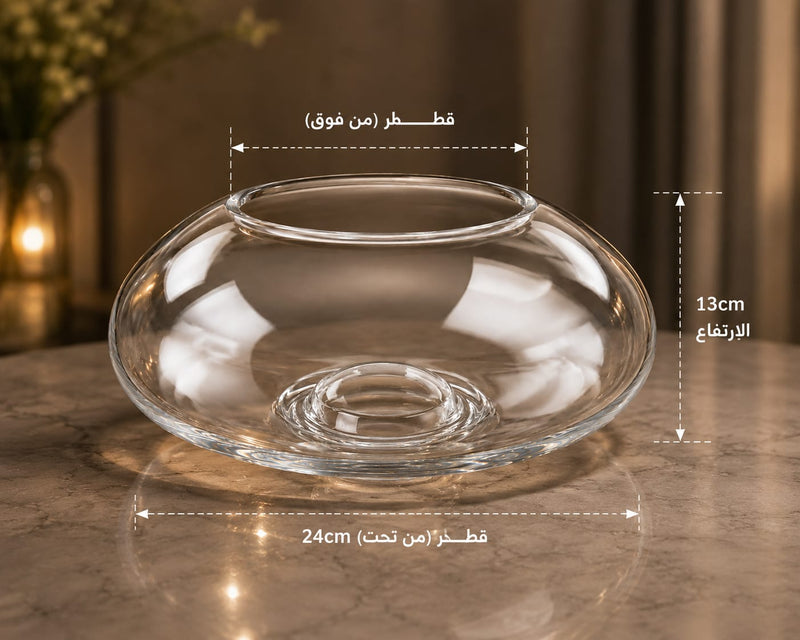 Saucer Glass Flower Vase 24cm×13cm×10cm | Premium Quality | Best Sell Online