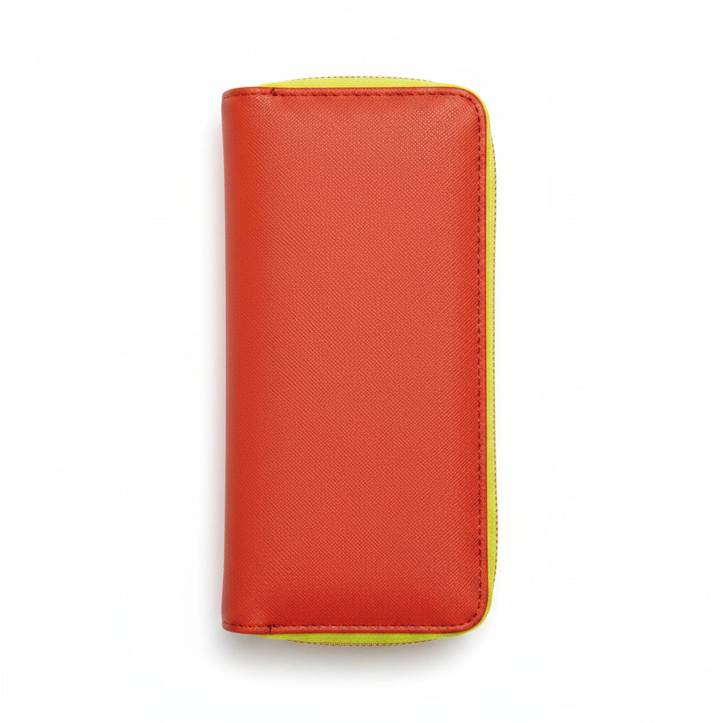 Women's Premium  Leather Wallet - Red-Yellow - Durable & Stylish Design