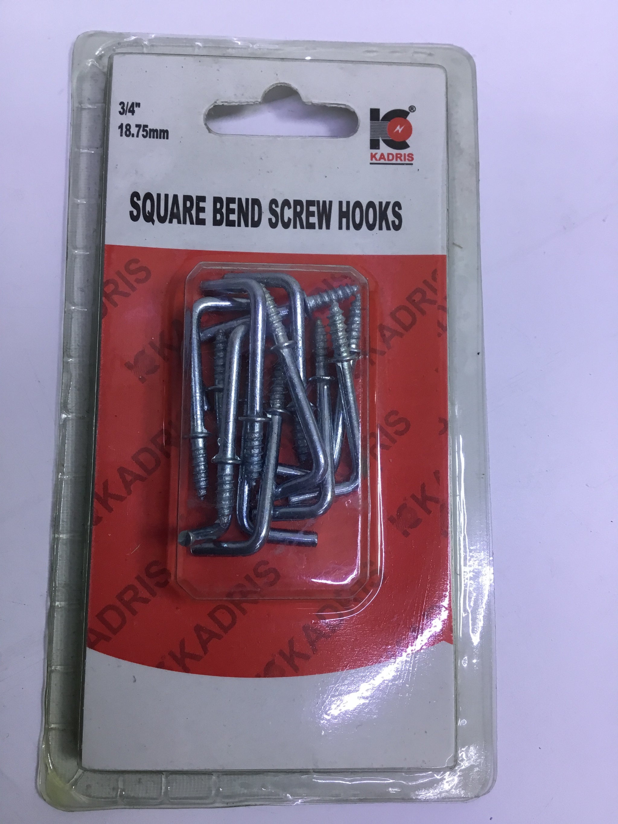 FR KADRIS Square Bend Screw Hooks (HA - 1581)3/4 - 18.75mm Premium Quality