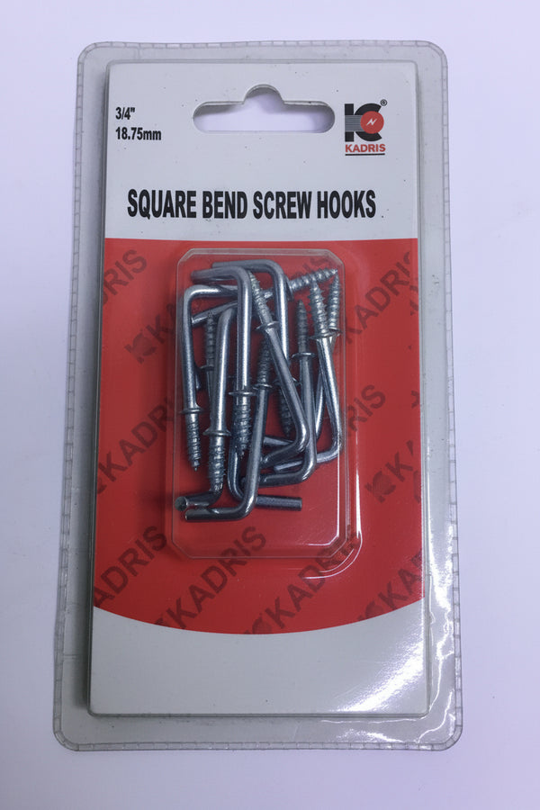 FR KADRIS Square Bend Screw Hooks (HA - 1581)3/4 - 18.75mm Premium Quality