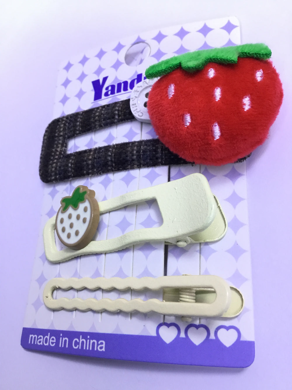 Yanduo Elegant Strawberry hair Clip Set - AC3 (3pcs) | Premium Quality| Best Sell Online