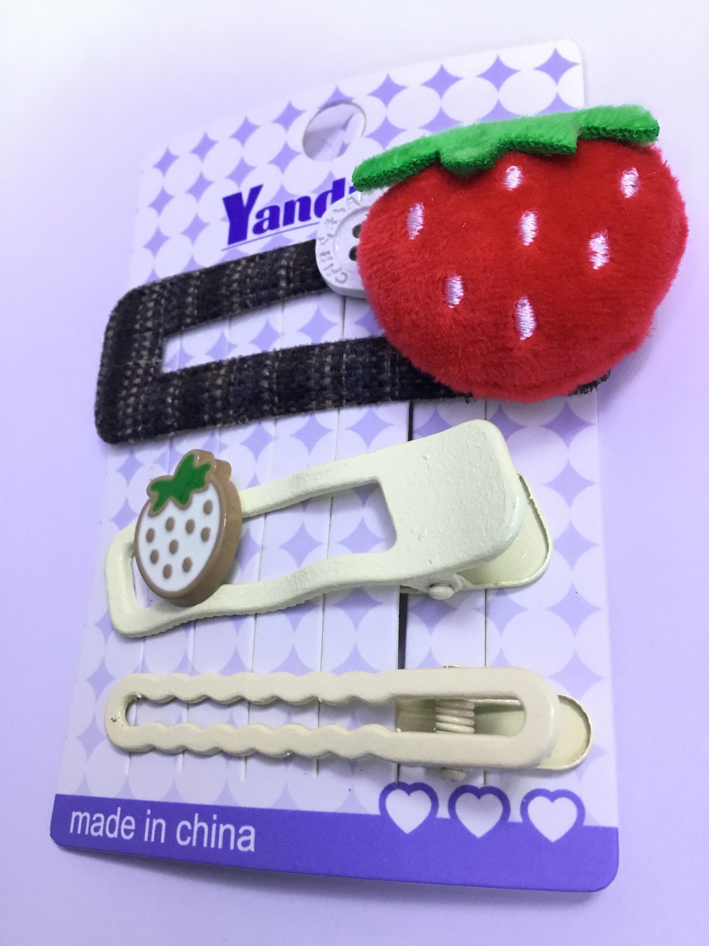 Yanduo Elegant Strawberry hair Clip Set - AC3 (3pcs) | Premium Quality| Best Sell Online
