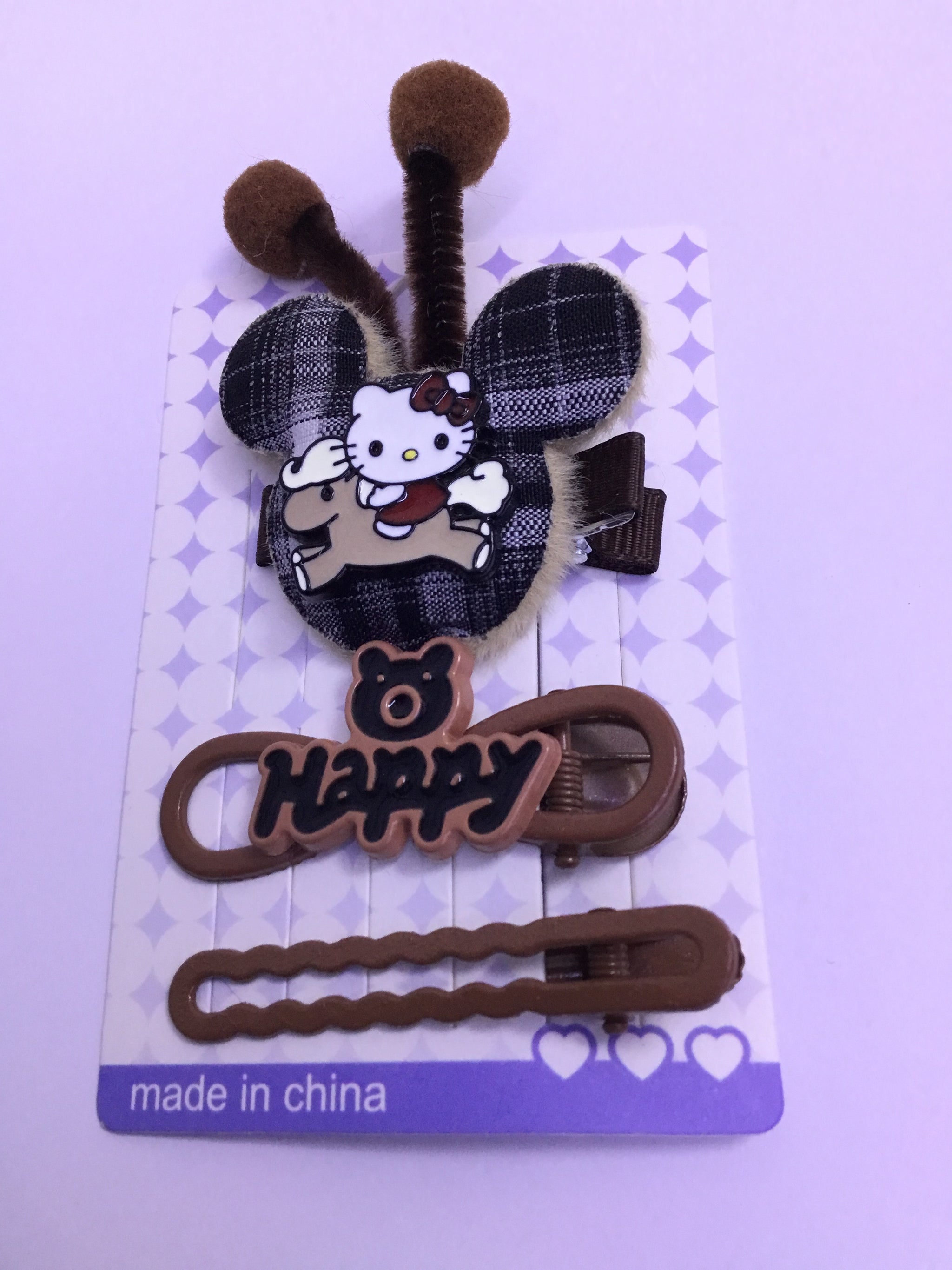Black & White Checked cartoon Hair Clip Set (3pcs)| Premium Quality | Best Sell Online
