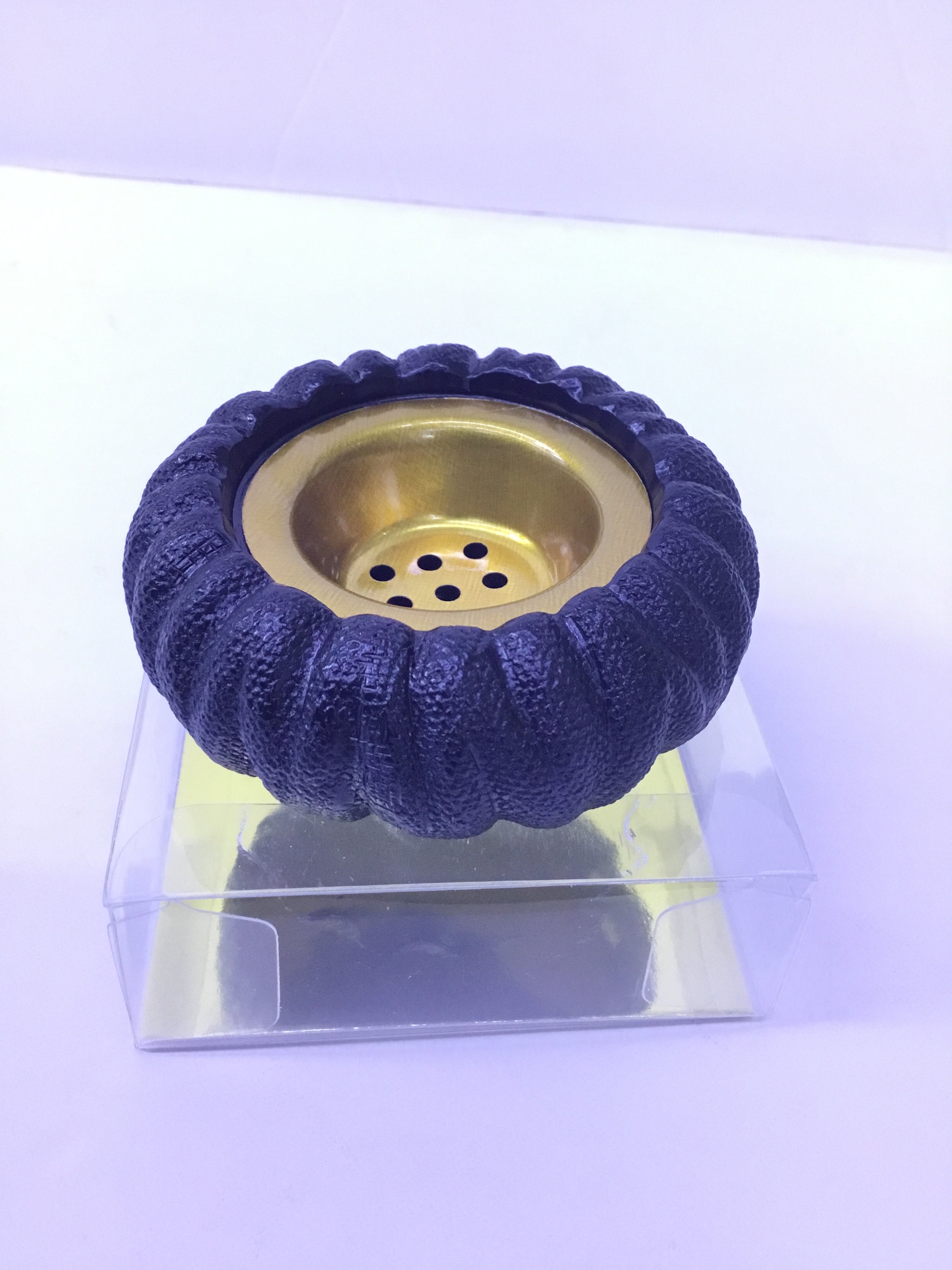 Luxury Round Black & Gold Bakhoor Burner - NF-36878-P | Best Price Online