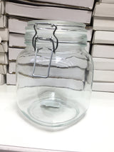 Glass Jar For Snacks- Metal Lock - 1050ml- GLB118
