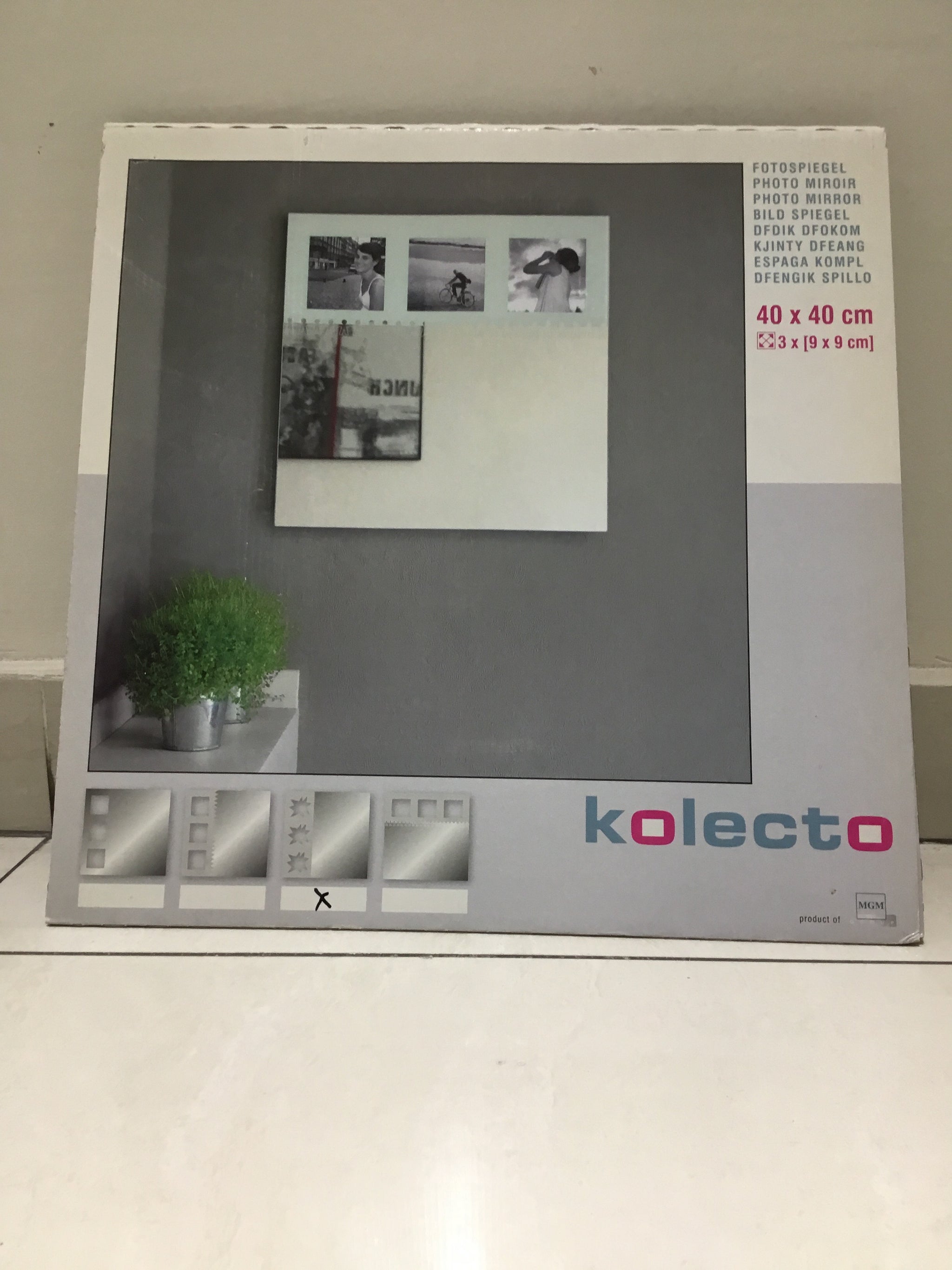 FR KOLECTO Photo Mirror - (40*40cm - 3 X 9*9cm) - KOL-403