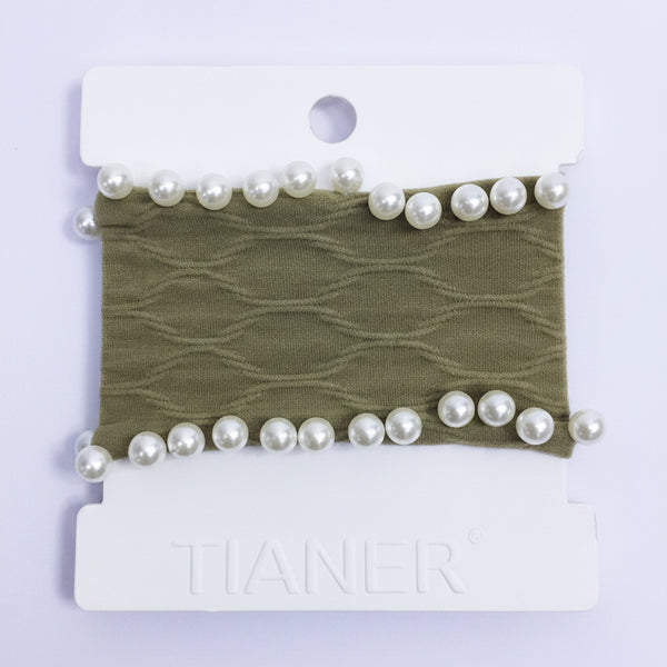 Tianer Pearl Elastic Hair Band - Brown - Q-YWZYSP 001-2024- 08 - Premium Quality | Best Sell Online