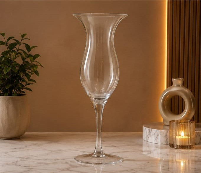 Fluted Trumpet Glass Flower Vase 60cm×18cm | Premium Quality | Best Sell Online