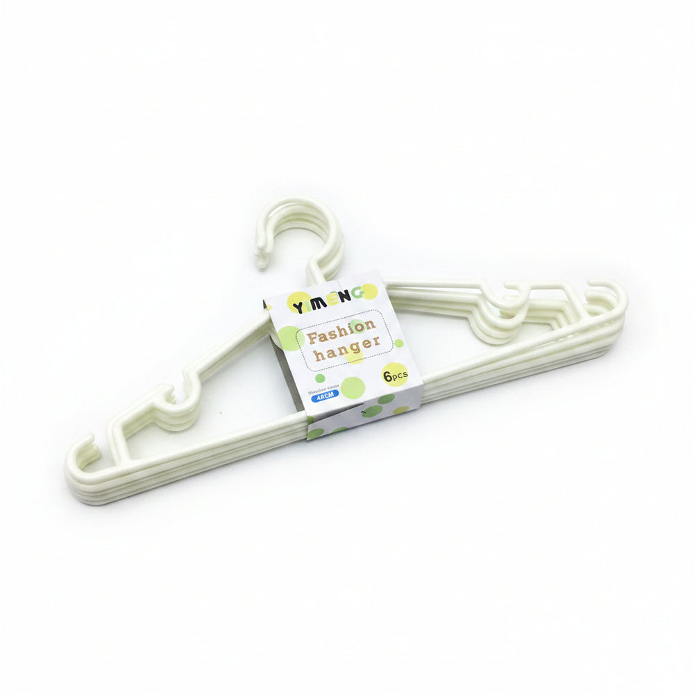 Yimeng Fashion Plastic Cloth Hunger- Off White (6pcs)- 40cm - WTC- 7830 | Premium Quality - Best Sell Online