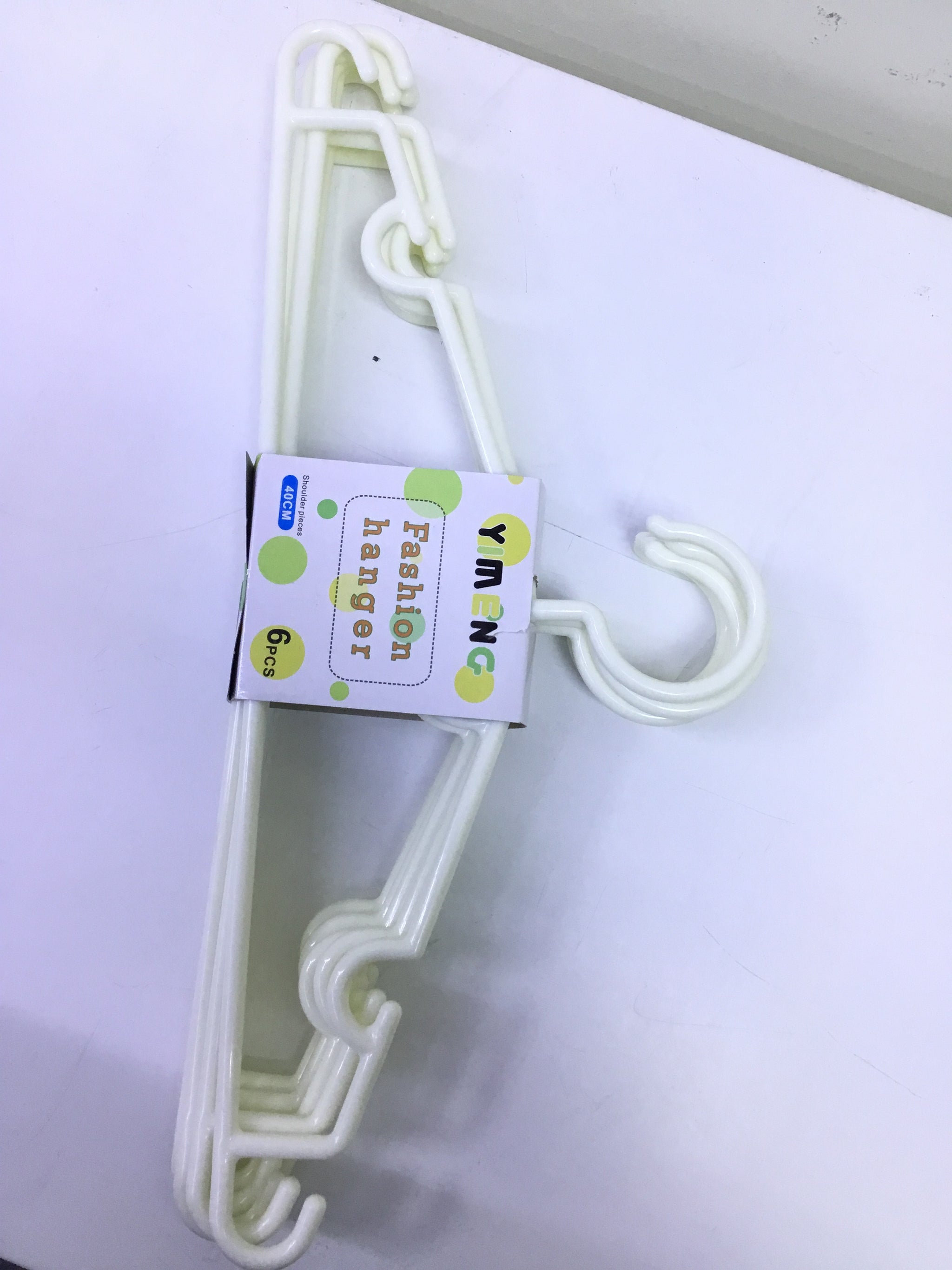 Yimeng Fashion Plastic Cloth Hunger- Off White (6pcs)- 40cm - WTC- 7830 | Premium Quality - Best Sell Online