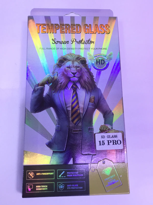 Tempered Glass HD- Screen Protector - 5D - iPhone - 15 Pro | Premium Quality - Best Sell Online
