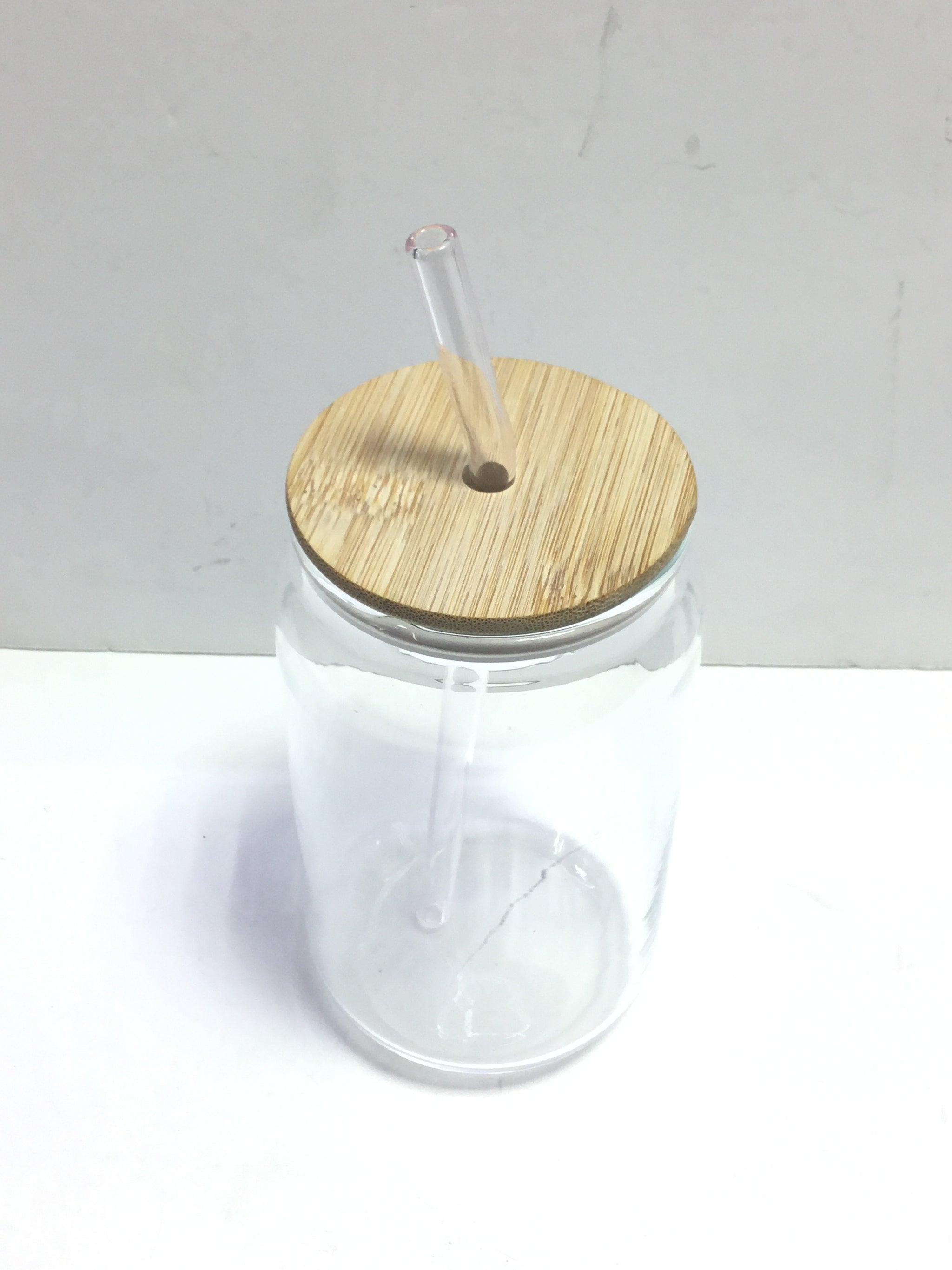 FR Glass Drinking Jar With Bamboo Lid
