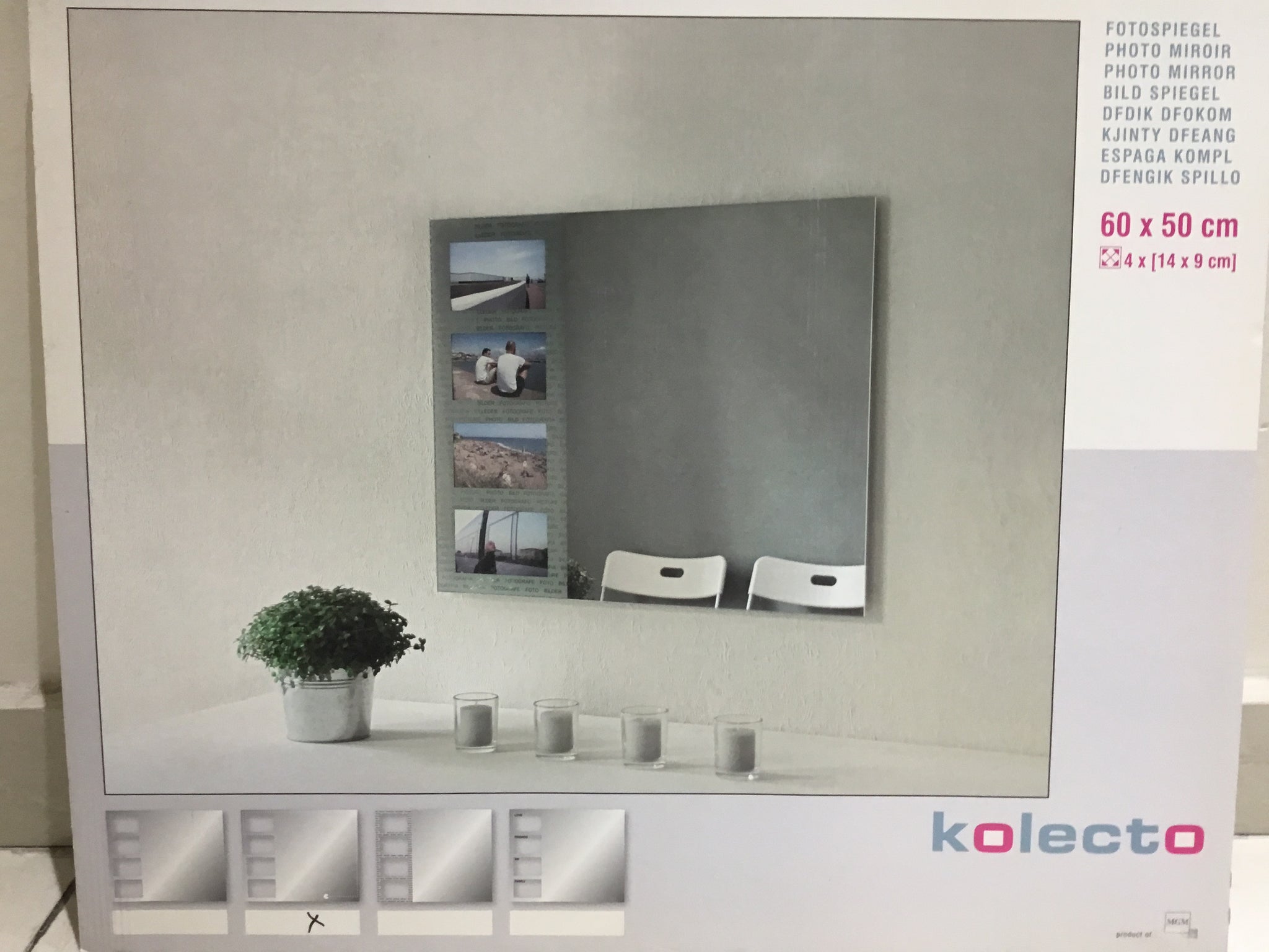 FR KOLECTO Photo Mirror - (60*50cm - 4 X 14*9cm) - KOL-601