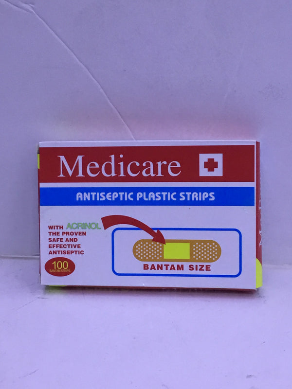 Medicare Antiseptic plastic Strips-Bantam size 100pc