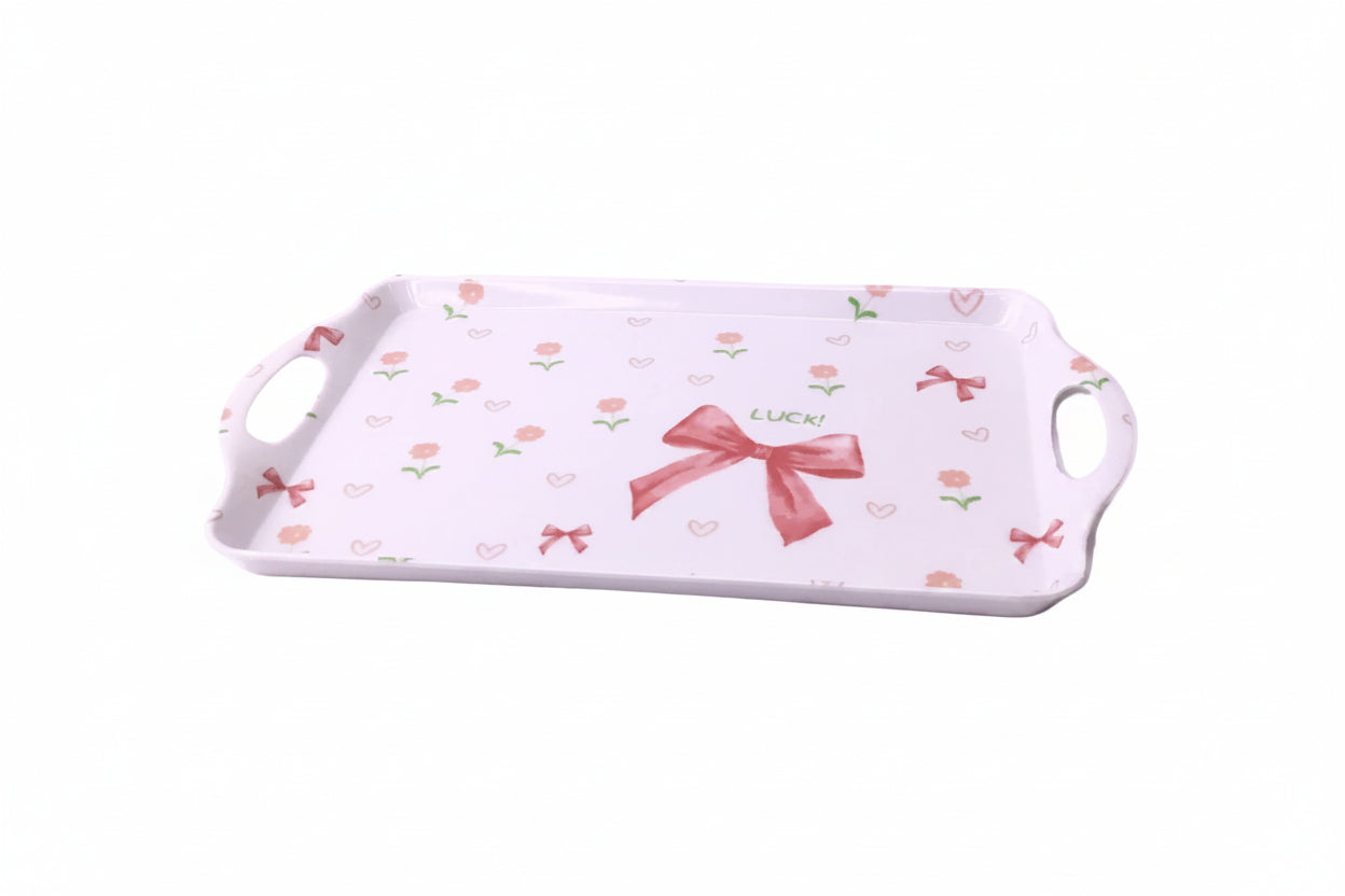 Flowered Rectangular Melamine Tray -006 - NA-76199-P