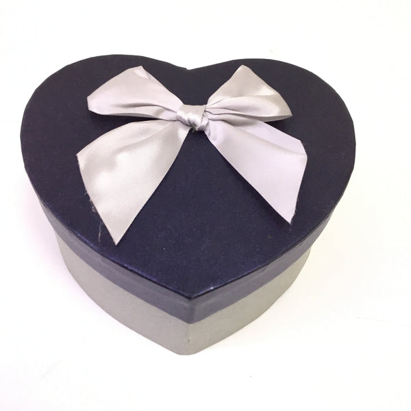 Dark-Blue Heart Gift Box with Ribbon -8907 (Small) | Premium Quality | Best Sell Online