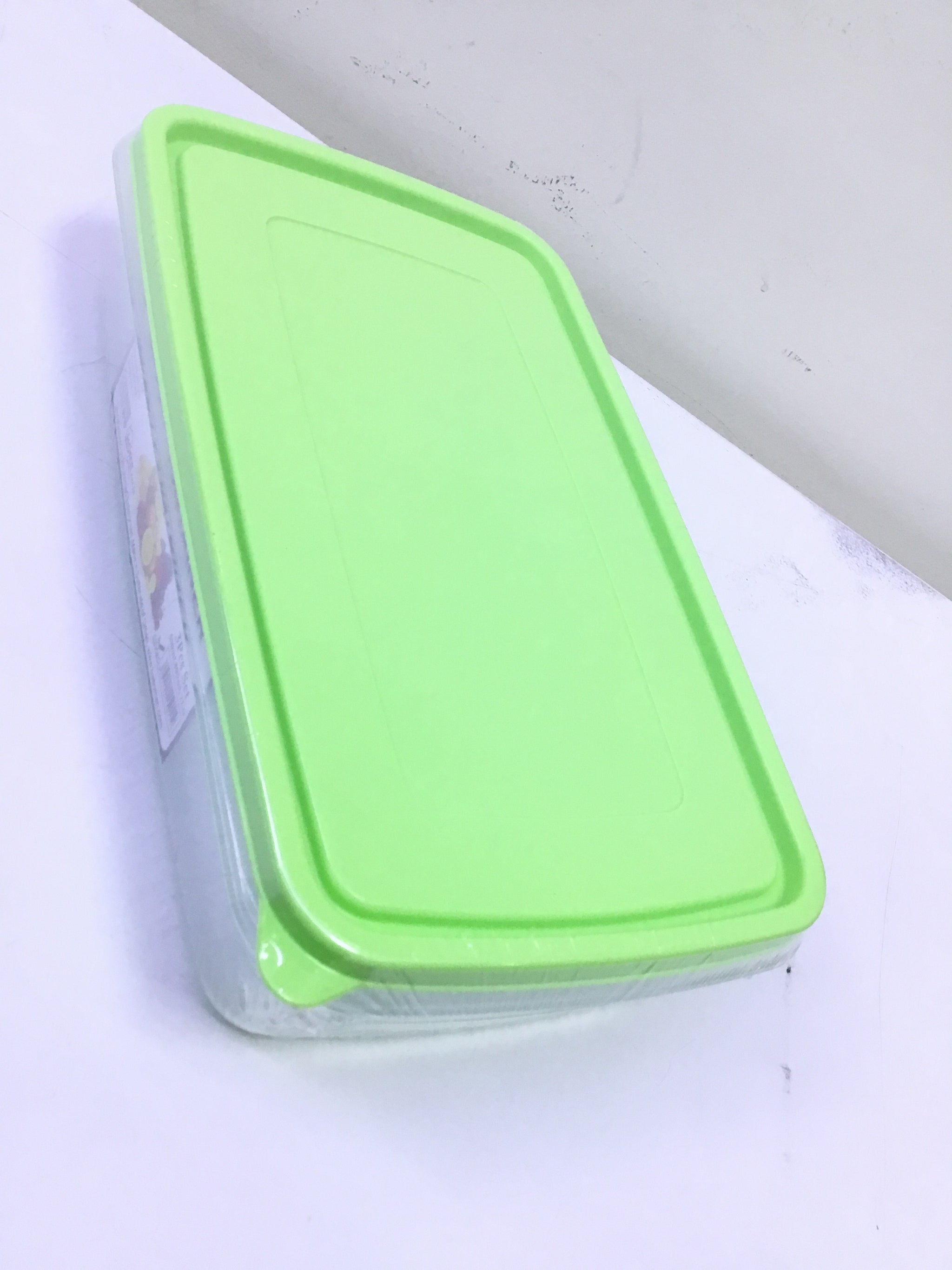 Rectangular Smart Food Container Set- Light Green Cover(3pcs) - 500ml, 800ml, 2ltr | Premium Quality - Best Sell Online