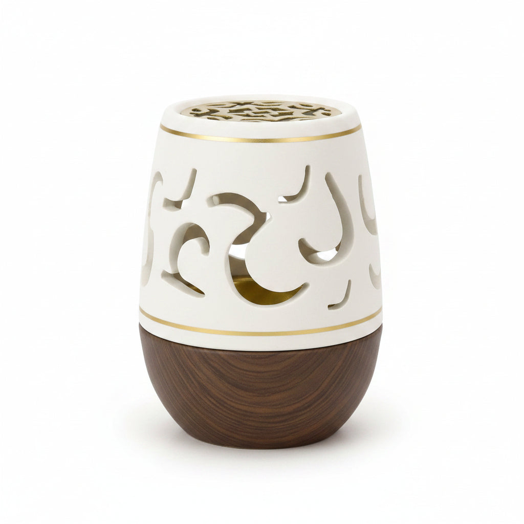 Luxury White Wood Bakhoor Burner - NF-36970 | Premium Quality - Best Price Online