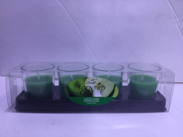 Green Votive Candles – 4-Pack