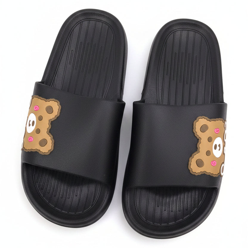 FR Comfortable Black Designed Slippers - 007 | Premium Quality - Best Price Online