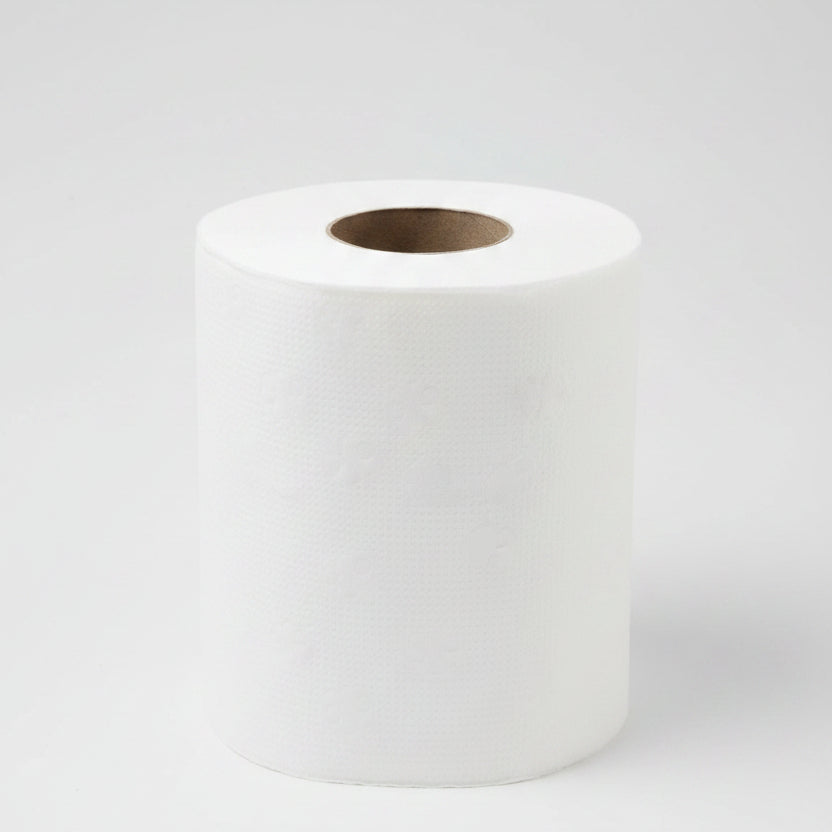 White roll of paper on a white background