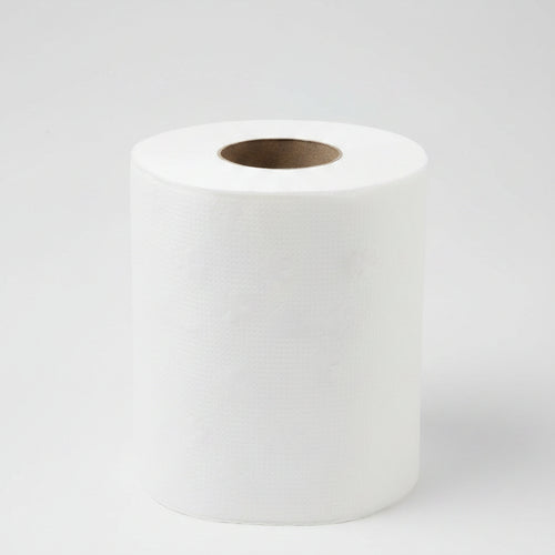 White roll of paper on a white background