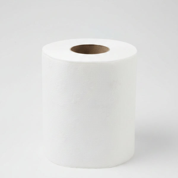 White roll of paper on a white background