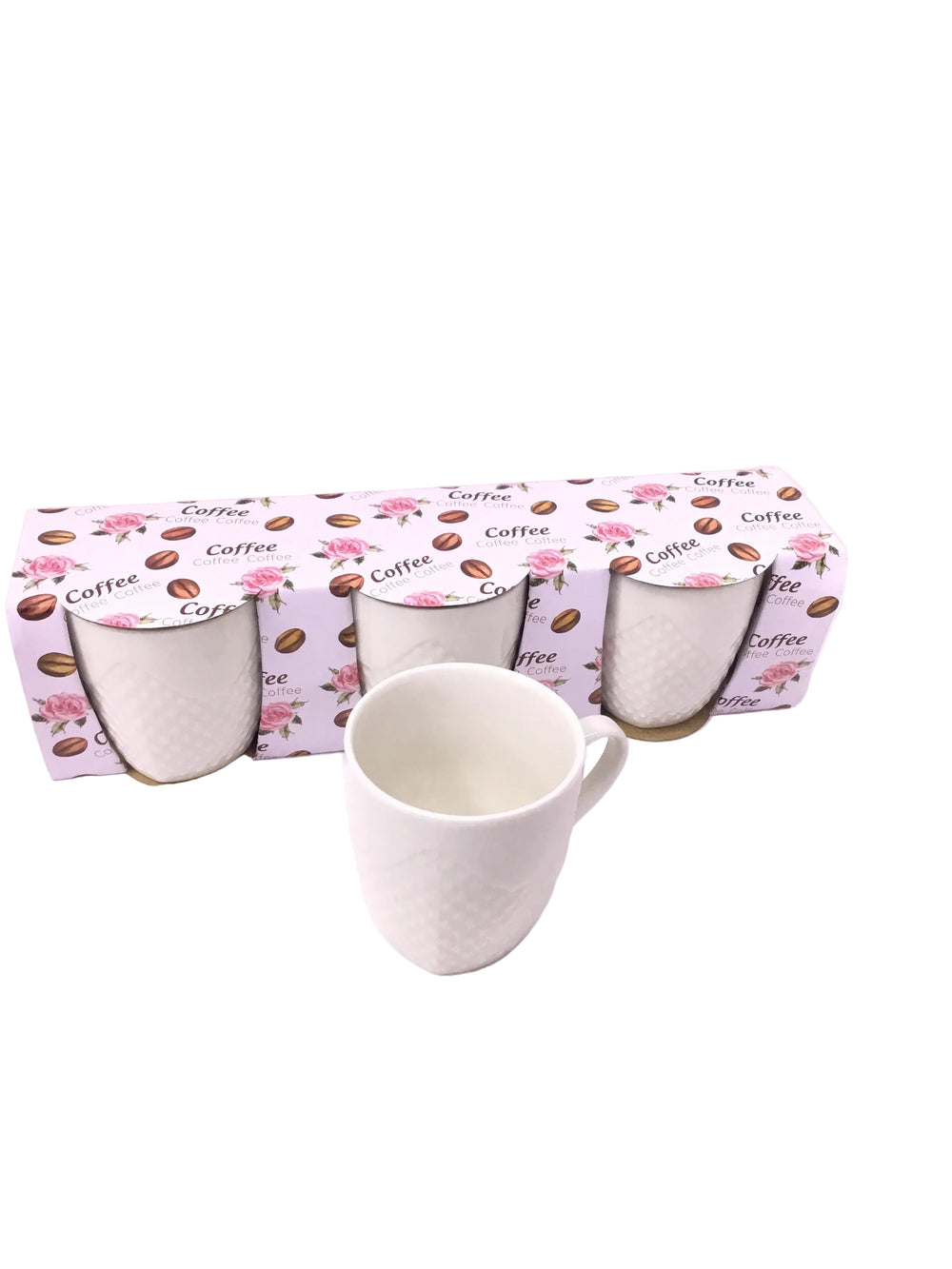 Premium Ceramic Coffee Cup Set - 3pcs, Durable & Affordable