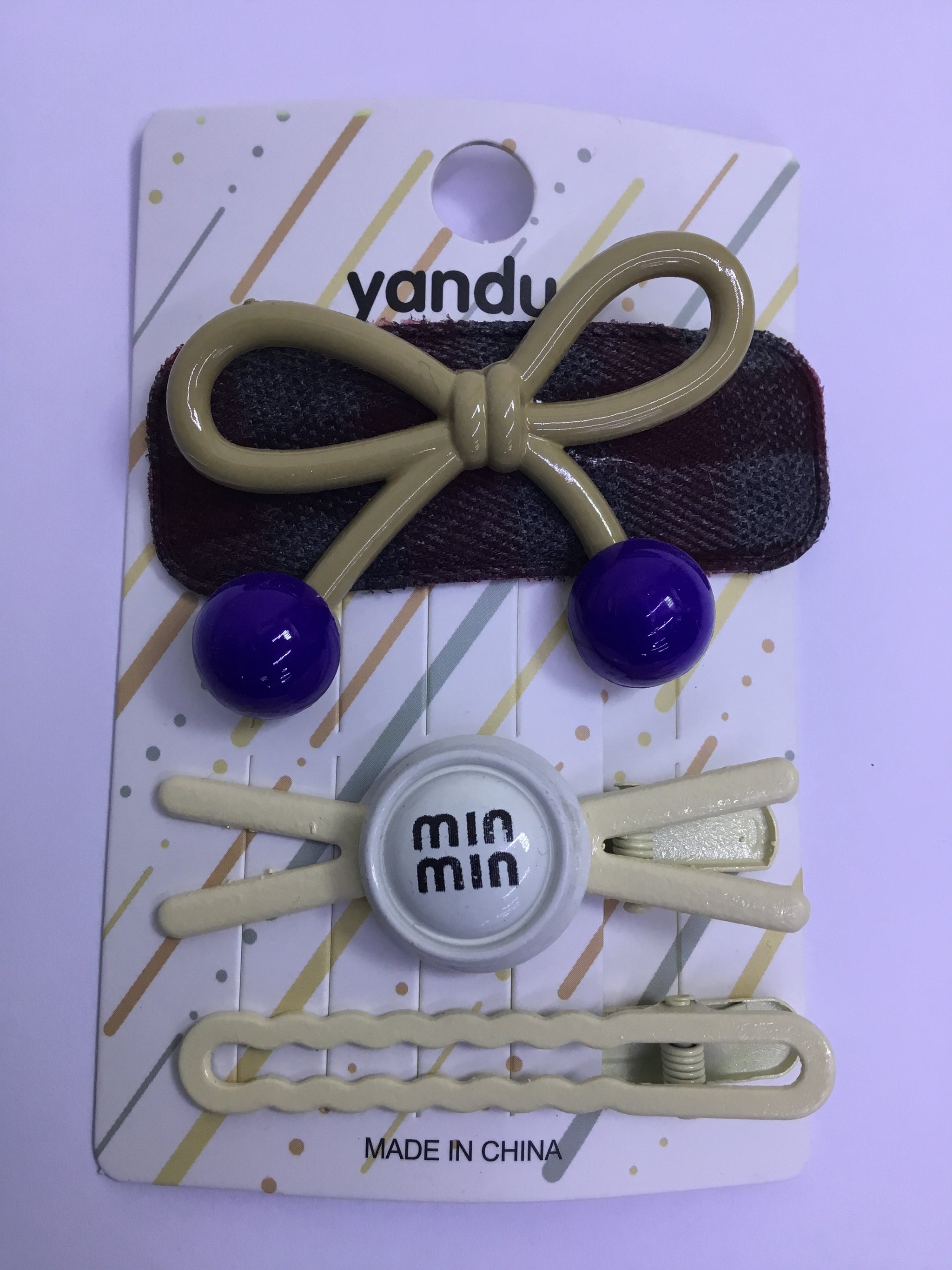 Yanduo Cute Cherry Bow Hair Clip Set - 08 (3pcs)| Premium Quality | Best Sell Online