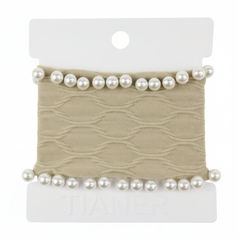 Tianer Pearl Elastic Hair Band - Light Brown - Q-YWZYSP 001-2024- 08 - Premium Quality | Best Sell Online