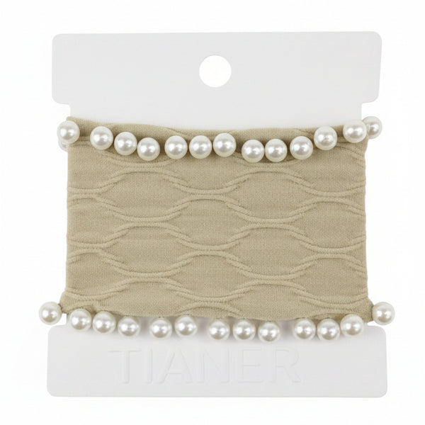 Tianer Pearl Elastic Hair Band - Light Brown - Q-YWZYSP 001-2024- 08 - Premium Quality | Best Sell Online