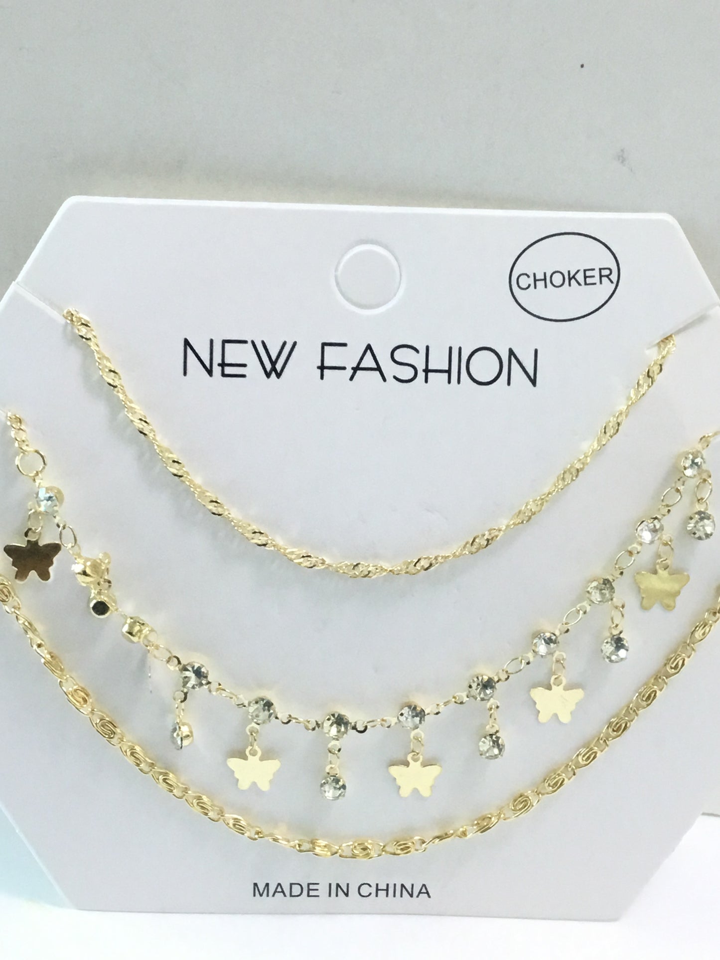 New Fashion Choker- Butterfly & Stone - 00C3