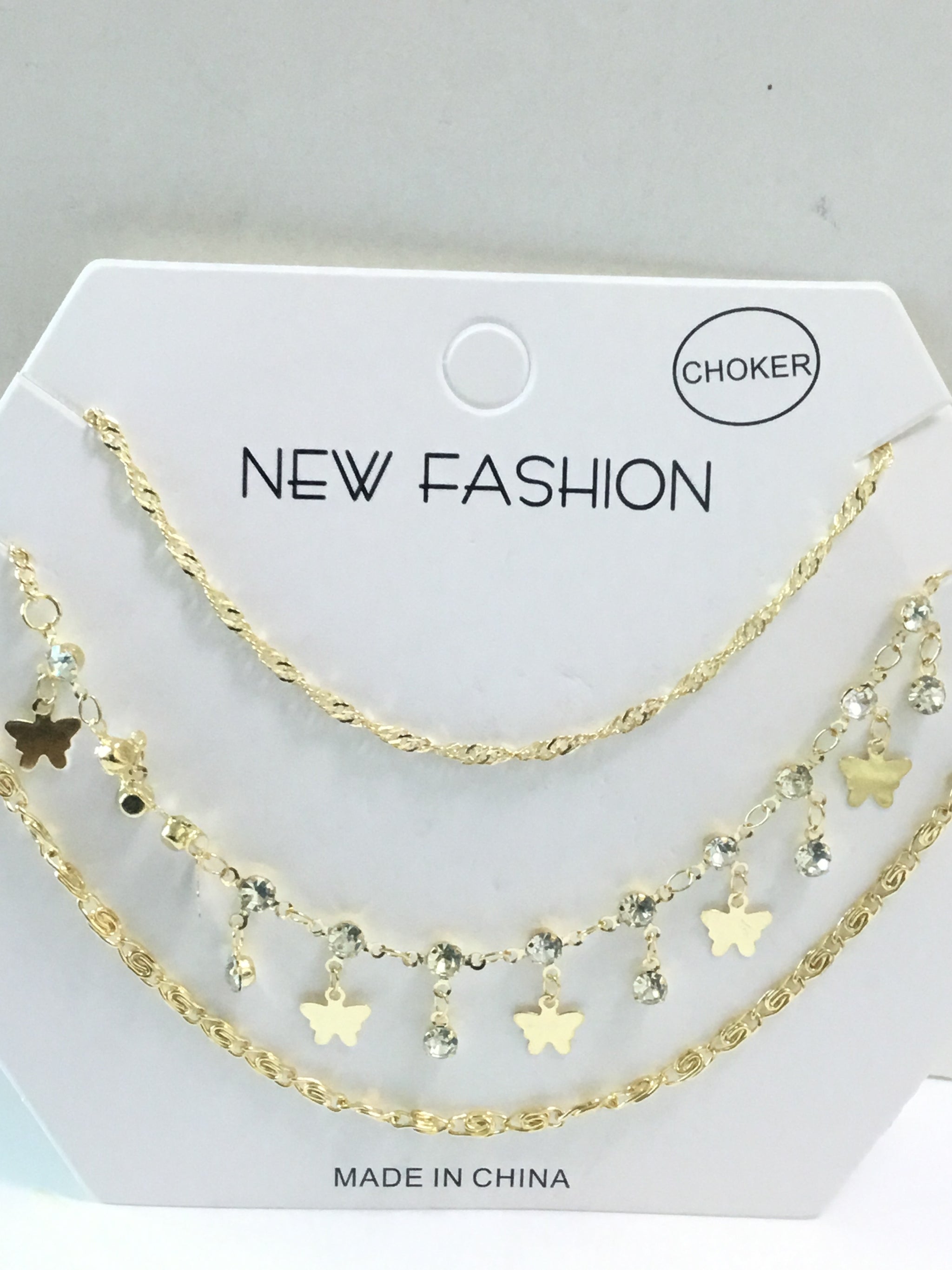 New Fashion Choker- Butterfly & Stone - 00C3