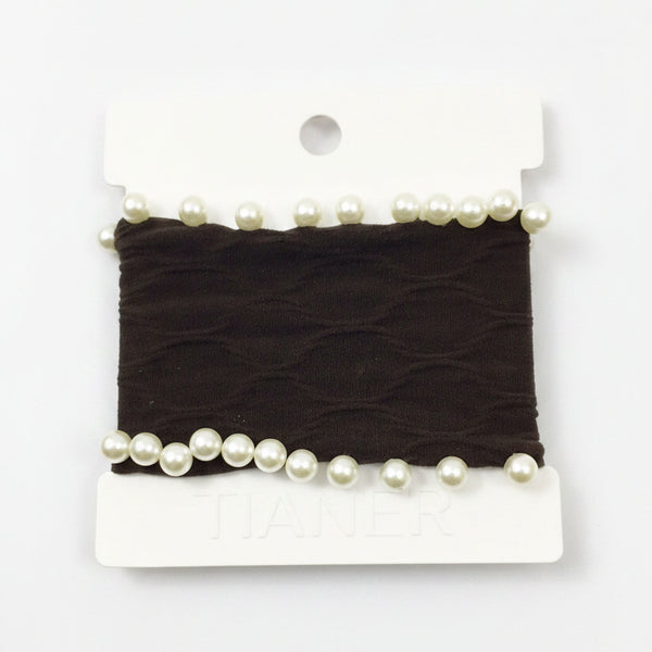 Tianer Pearl Elastic Hair Band - Dark Brown - Q-YWZYSP 001-2024- 08 - Premium Quality | Best Sell Online
