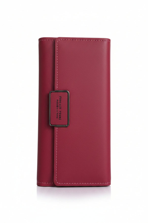Women's Premium Leather Wallet - Dark Pink - ` Durable & Stylish Design