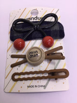 Yanduo Cute Cherry Bow Hair Clip Set - 08 (3pcs)| Premium Quality | Best Sell Online