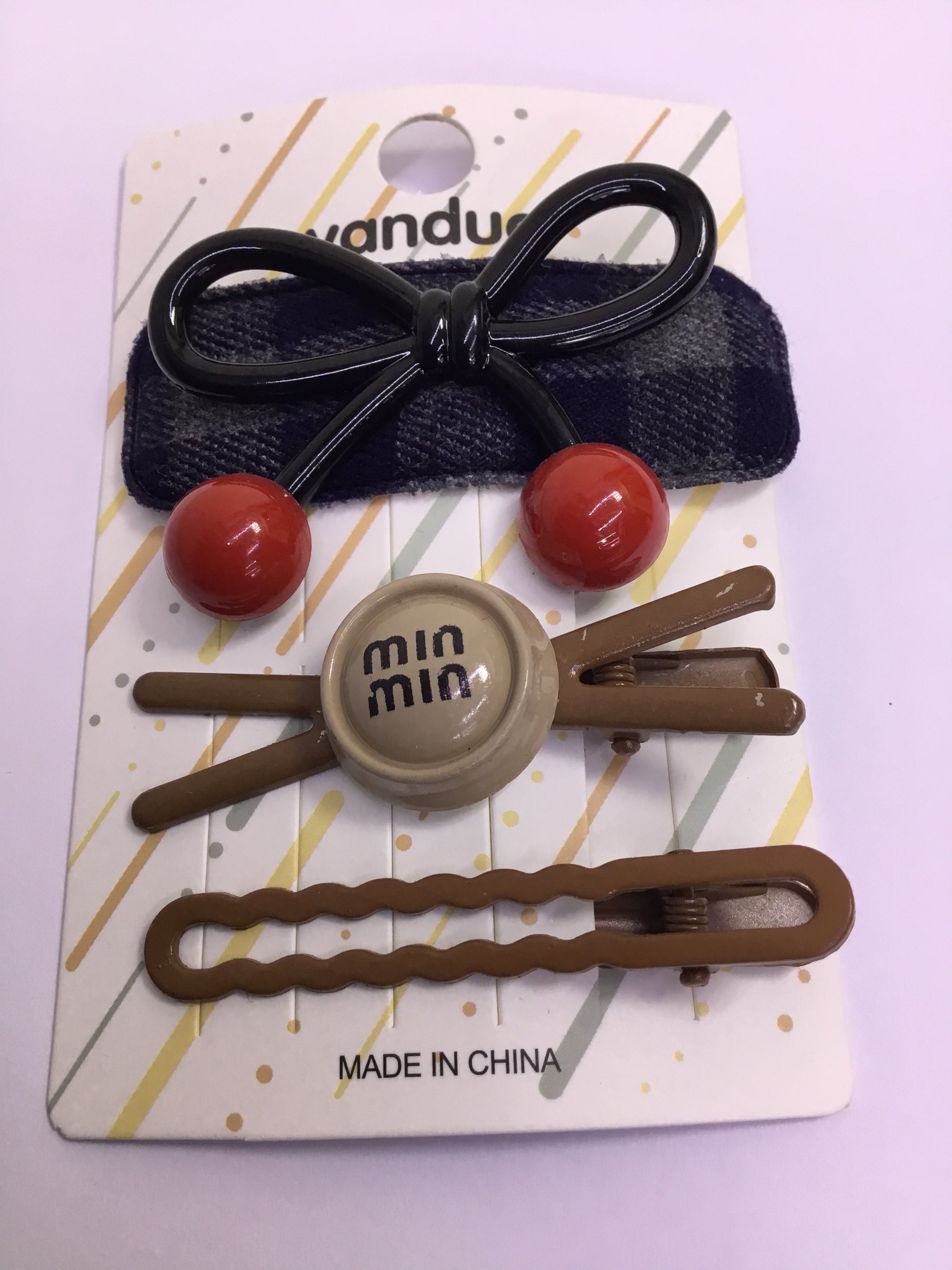 Yanduo Cute Cherry Bow Hair Clip Set - 08 (3pcs)| Premium Quality | Best Sell Online