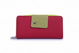 Women's Premium  Leather Wallet - Red-Yellow - Durable & Stylish Design