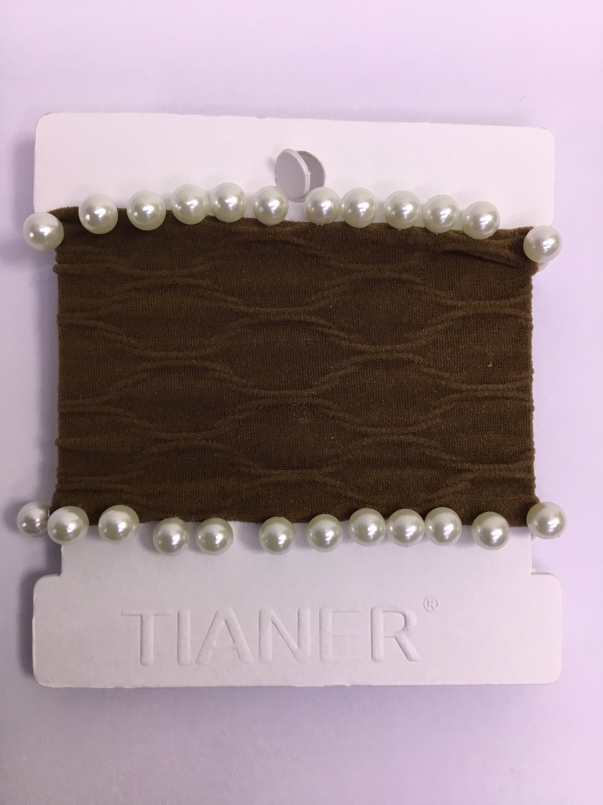 Tianer Pearl Elastic Hair Band - Coffee Brown - Q-YWZYSP 001-2024- 08 - Premium Quality | Best Sell Online