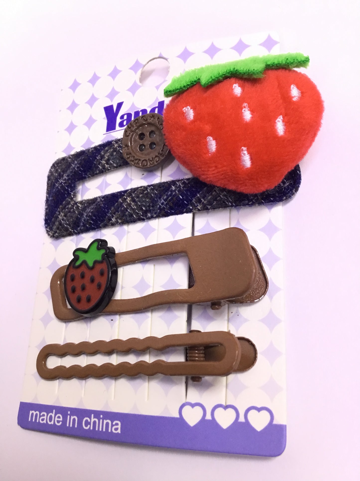 Yanduo Elegant Strawberry hair Pin Set - AD4 (3pcs) | Premium Quality| Best Sell Online