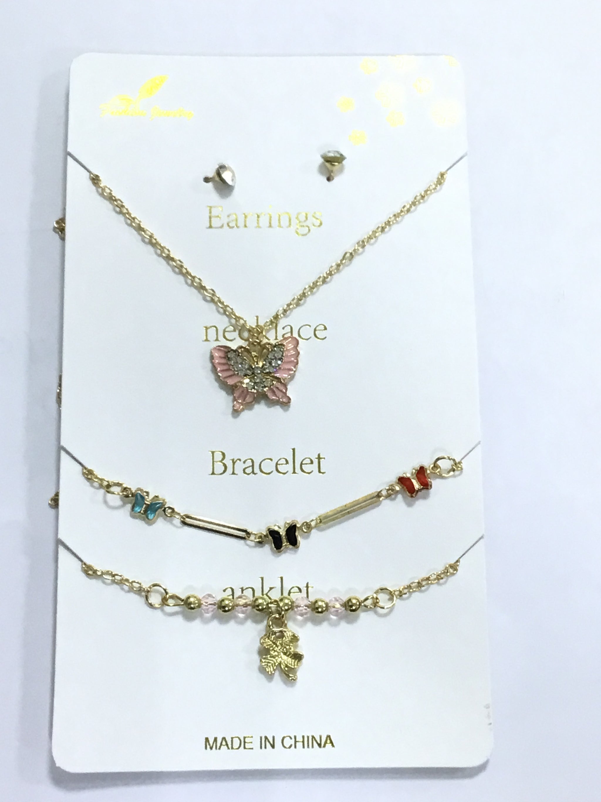 Gold Glam Jewelry Set - 4pcs