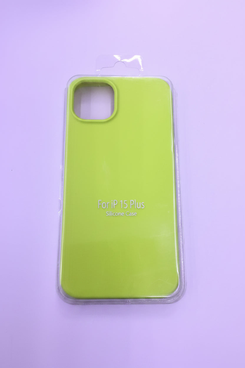 Green phone case with brand name on a purple background