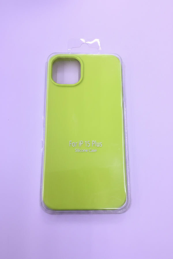 Green phone case with brand name on a purple background