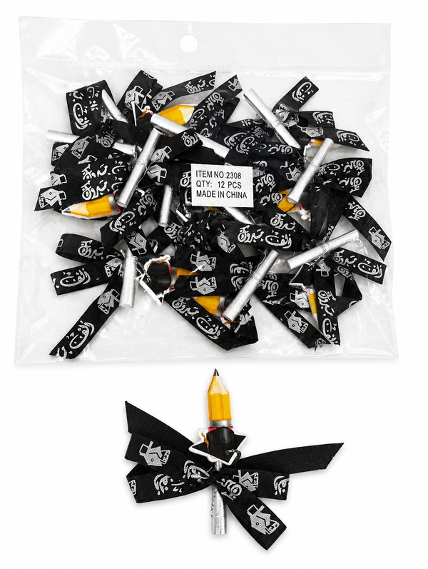 Graduation Ribbon Bow with Pencil Charm - RTX6
