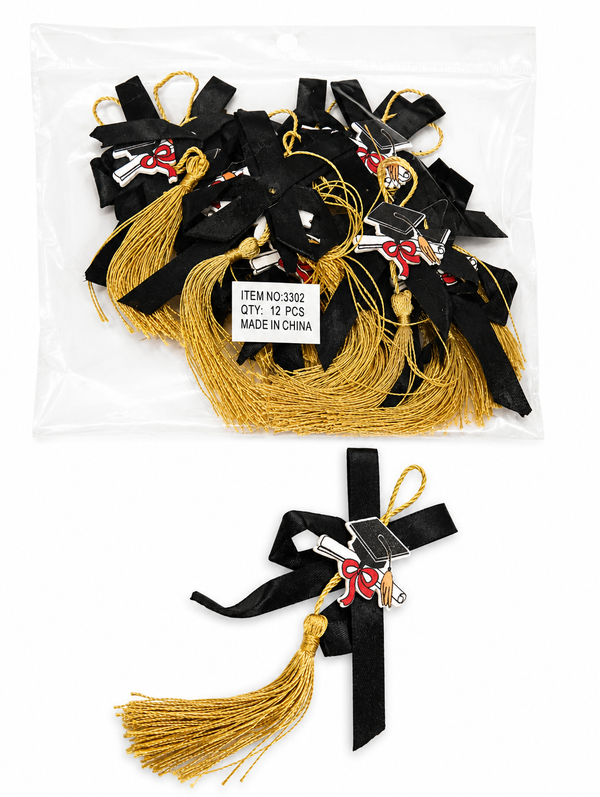 Black Ribbon Tassel Ornament - RTX7