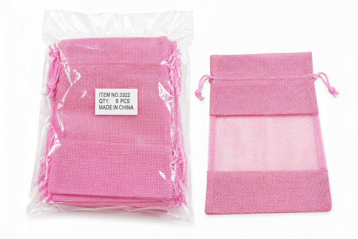 Stylish Pink Gift Bags-6pcs - RT-3322 Durable & Affordable