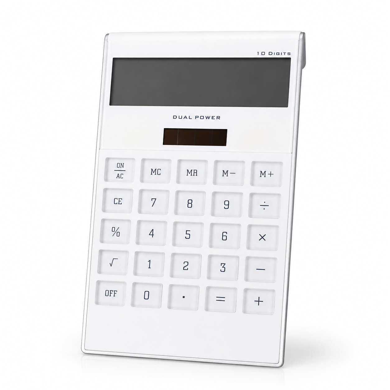 10-Digit Dual Power Solar Calculator (Black & Silver)- LR44