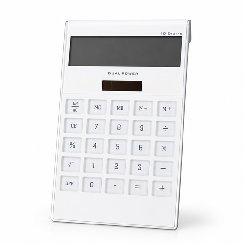 10-Digit Dual Power Solar Calculator (Black & Silver)- LR44