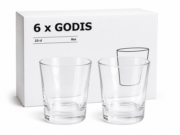 GODIS Clear Glass Tumbler Set – 6 Pieces (230ml)